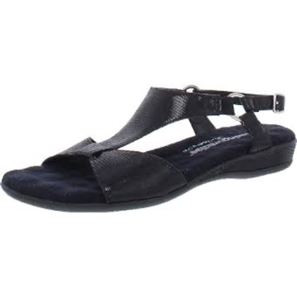 The walking Cradles Chantel black leather sandals comfort shoes women's size 8.5